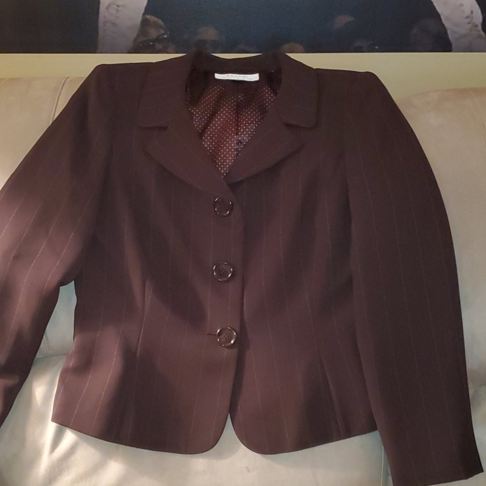Pinstripe Skirt Suit